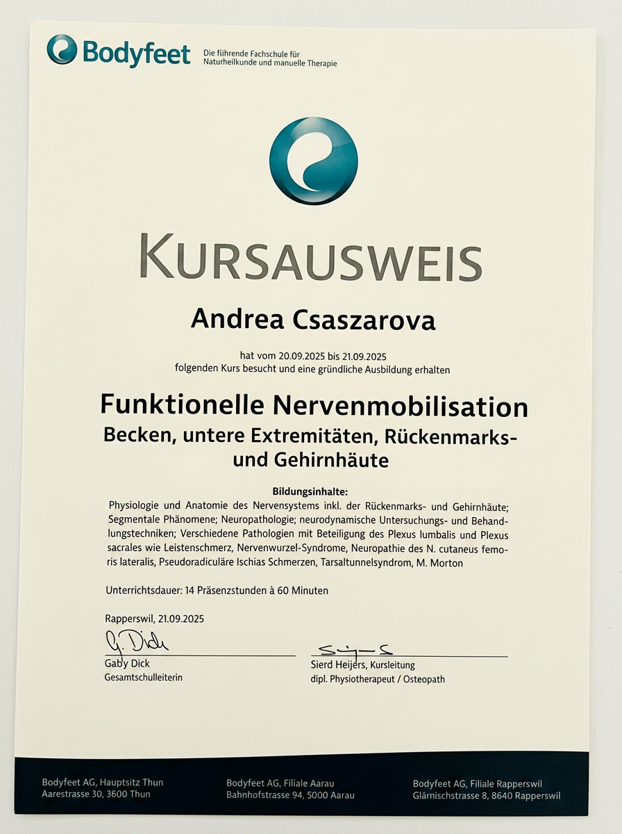 Funktionelle Nervenmobilisation — Bodyfeet, Rapperswil, 2025